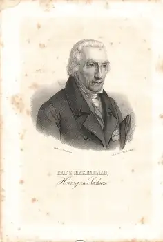 Prinz Maximilian Herzog von Sachsen original Lithographie  M. Knäbig um 1830