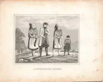 Altenburgische Trachten original Stahlstich  1850