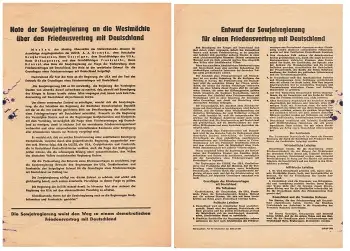 Flugblatt - Note der Sowjetregierung an die Westmächte über den Friedensvertrag mit Deutschland - DDR Propaganda 1952 