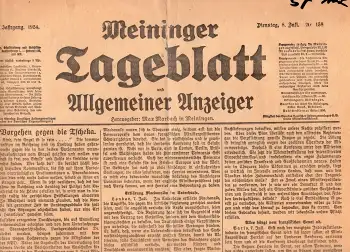 Meininger Tageblatt 8. Juli 1924