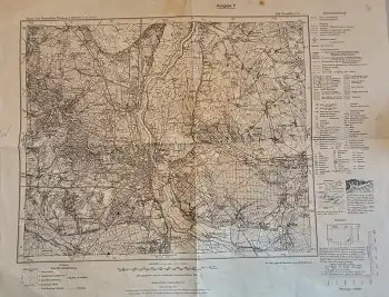 Frankfurt Oder und Umgebung Landkarte um 1937 Ausgabe F