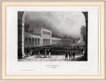 Bad Kissingen Kursaal original Stahlstich  um 1850