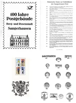 DDR Michel 2997 II-3000 II Postuniform Gedenkblatt 100 Jahre Postgebäude in Sangerhausen A4