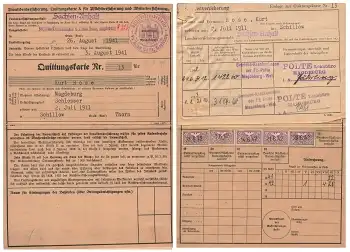 Invalidenversicherung Sachsen Anhalt Quittungskarte Firma Polte Magdeburg 1941