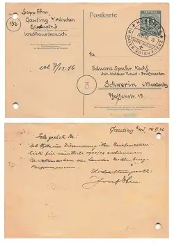 München Bayerisches Rotes Kreuz Ganzsache 10 Pfennig Sonderstempel o 14.11.1946