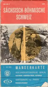 Sächsisch-Böhmische Schweiz Wanderkarte 1 : 50000 um 1974