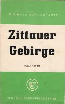 Zittauer Gebirge Wanderkarte 1 : 30000 um 1957