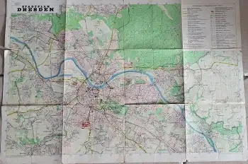 Dresden Stadtplan von 1964 Rückseitig Strassenverzeichnis