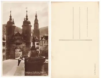 Heidelberg alte Brücke Tortürme * um 1930