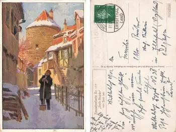 Hey Paul Neujahrskarte Nr. 177 Landpoststempel Mitteldorf Hohenstein-Ernstthal o 31.12.1931