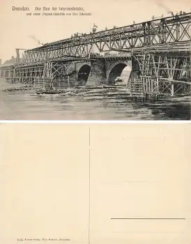 Dresden Neubau der Augustusbrücke Bau der Interimsbrücke * 1908