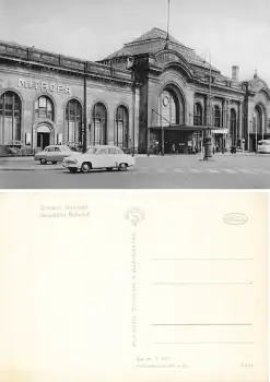 Dresden Neustädter Bahnhof mit PKW Wartburg 311 * 1964