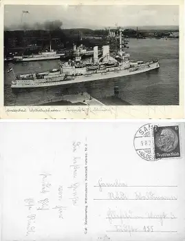 Linienschiff Schlesien in Wilhelmshaven o 9.8.1934