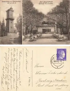 01816 Bad Berggießhübel Restaurant Panoramahöhe Bismarckturm o 9.11.1942