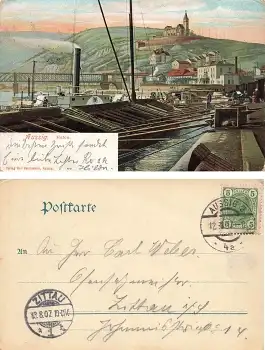 Aussig Böhmen Hafen o 12.8.1907