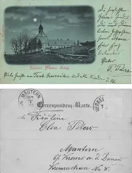 Albertham Kloster Maria Sorg Mondscheinkarte o 27.1.1902