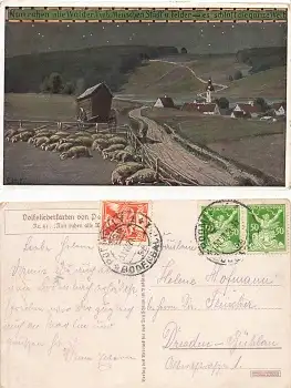 Paul Hey Volksliederkarte Nr. 45 Nun ruhen alle Wälder ... o 30.8.1924