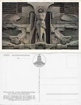 Leipzig Völkerschlachtdenkmal * um 192 Stirnwand der großen Freitreppenanlage