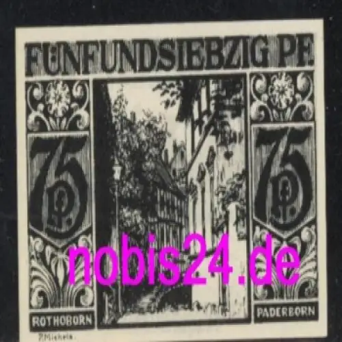 33102 Paderborn Notgeld 75 Pfennige 1921