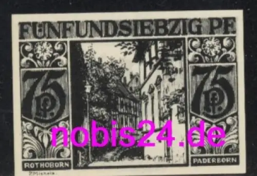 33102 Paderborn Notgeld 75 Pfennige 1921