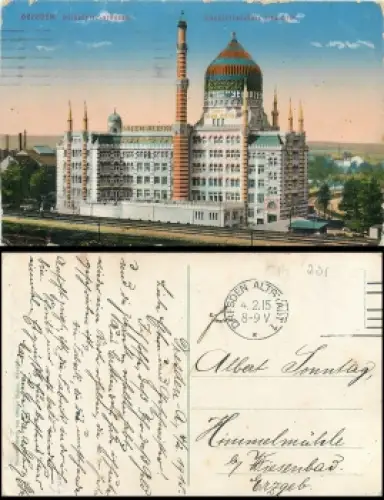 Friedrichstadt Dresden Weisseritz-Straße Zigarettenfabrik Yenidze o 4.2.1915