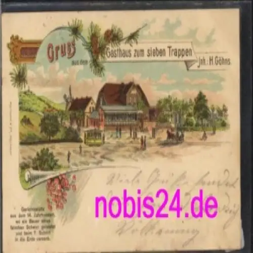 Hannover Gasthaus "sieben Trappen" Litho o 1905