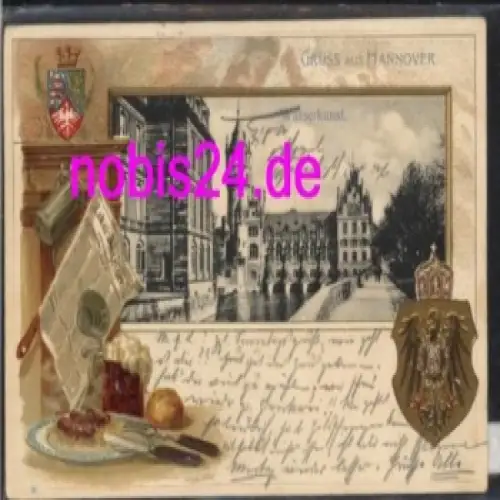 Hannover Wasserkunst Präge-Litho o 30.4.1905