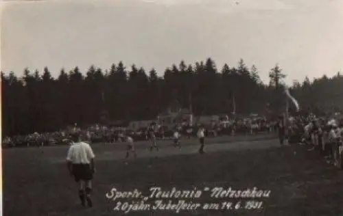 08491 Netzschkau Sportverein Teutonia Jubelfeier Echtfoto Fussball 14.6.1931