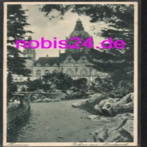 Hannover Rathaus mit Maschpark o 11.2.1930