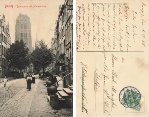 Danzig Jopengasse mit Marienkirche o 6.11.1908