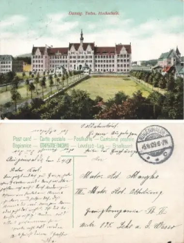 Danzig Technische Hochschule o Rügenwalde 5.4.1909