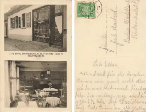 Sonnenburg Neumark Cafe Zahn Frankfurter Strasse 47 o 29.7.1926