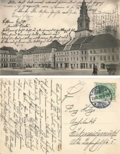Crossen Oder Markt Krosno Odrzanskie Ostbrandenburg o 24.11.1910