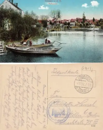 Crossen Oder Stadtgraben Krosno Odrzanskie Ostbrandenburg Feldpost 4.12.1916