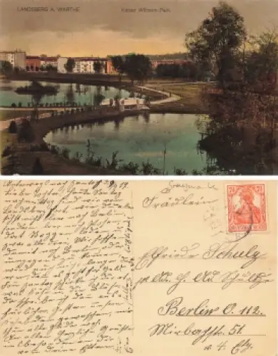 Landsberg an der Warthe Kaiser Wilhelm Park Gorzów Wielkopolski Ostbrandenburg  o 12.9.1917