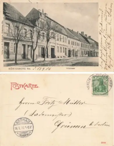 Königsberg Neumark Holzstrasse Chojna Bahnpost Berlin-Jädickendorf Zug 660 13.4.1906