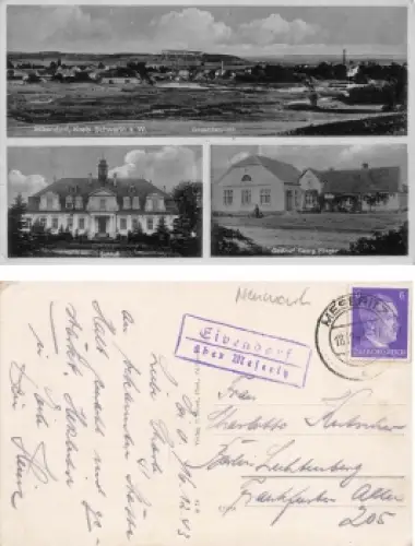 Eibendorf über Meseritz Landpoststempel Kreis Schwerin Warthe Gasthof Goraj o 18.12.1943