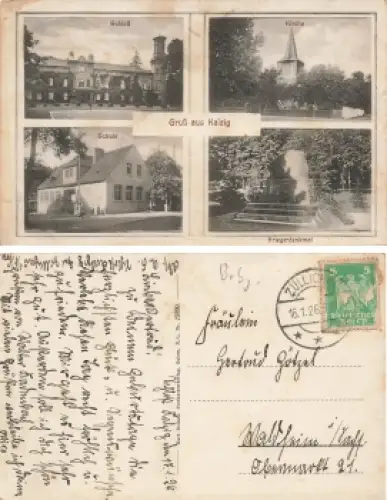 Kalzig Kreis Züllichau-Schwiebus Ostbrandenburg Schule Kalsk o 16.1.1926