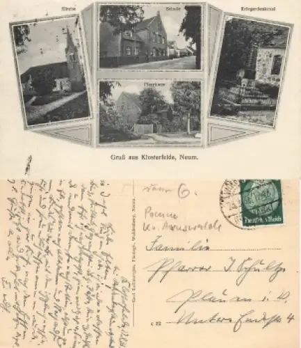 Klosterfelde Neumark Schule Kriegerdenkmal Klasztorne o 28.8.1933