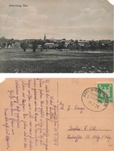 Sternberg Neumark Bahnpoststempel Berlin-Bentschen Zug 228 19.7.1924