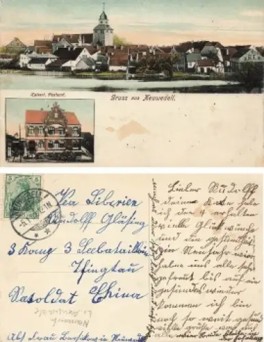 Neuwedell Neumark Postamt Drawno o 5.1.1909
