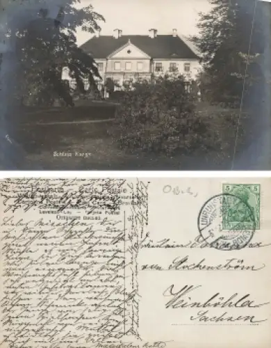 Unruhstadt Kargowa Schloss Karge o 30.12.1909