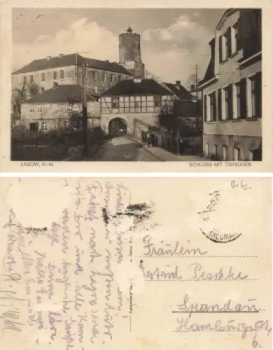 Lagow Neumark Schloss mit Torbogen o um 1920