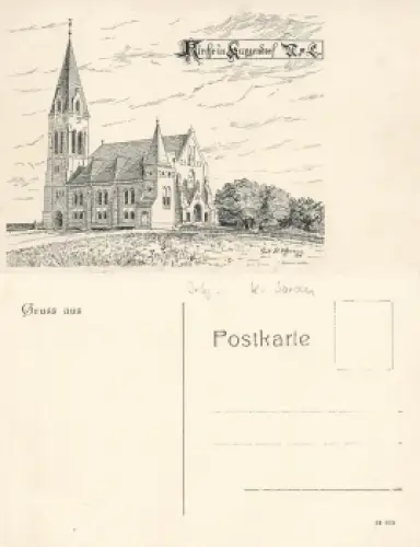 Kunzendorf Niederlausitz Kirche Kunice Zarskie * um 1910