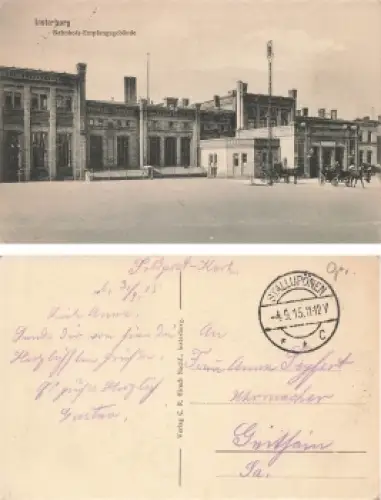 Insterburg Ostpreussen Bahnhof Tschernjachowsk Feldpost Stallupönen 4.9.1915