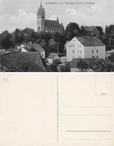 Landsberg Ostpreussen Kirche und Pfarrhaus Gorowo Ilaweckie * um 1920