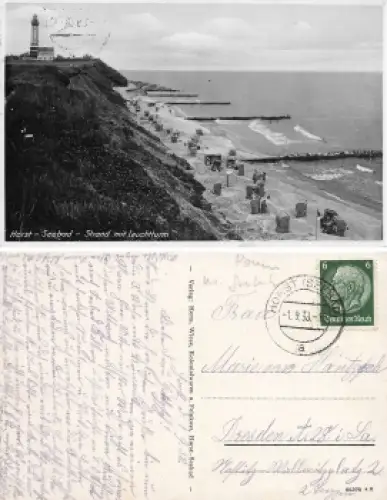 Horst Seebad Pommern Leuchtturm Niechorze o 1938