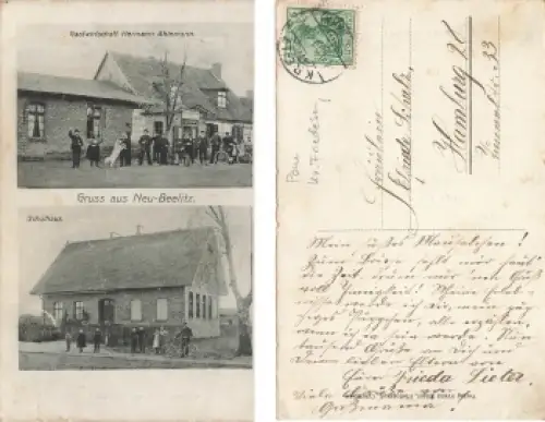 Neu Beelitz Pommern Gasthaus und Schule Bielice o 1909