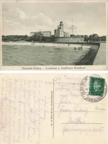 Kolberg Pommern Lotsenhaus und Kauffmanns Strandhotel Kolobrzeg o 1930