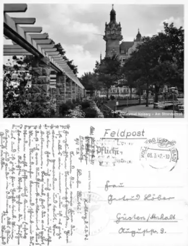 Kolberg Pommern am Strandschloss Kolobrzeg Feldpost Kommando Torpedoschule II. Abteilung 3.3.1942